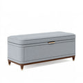 Banc coffre 120 x 45 x 50 cm en tissu gris avec rangement style contemporain