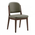 Chaise de salle à manger 55 x 58 x 82 cm bois brun revêtement vert style contemporain