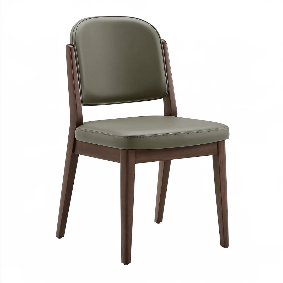 Chaise de salle à manger 55 x 58 x 82 cm bois brun revêtement vert style contemporain