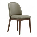 Chaise de salle à manger 48 x 56 x 82 cm similicuir vert kaki pieds en bois style contemporain