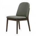 Chaise de salle à manger 50 x 58 x 88 cm similicuir vert pieds en bois style contemporain
