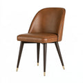 Chaise de salle à manger 50 x 58 x 82 cm en similicuir marron style contemporain