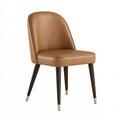 Chaise de salle à manger 50 x 58 x 84 cm aspect cuir marron style contemporain