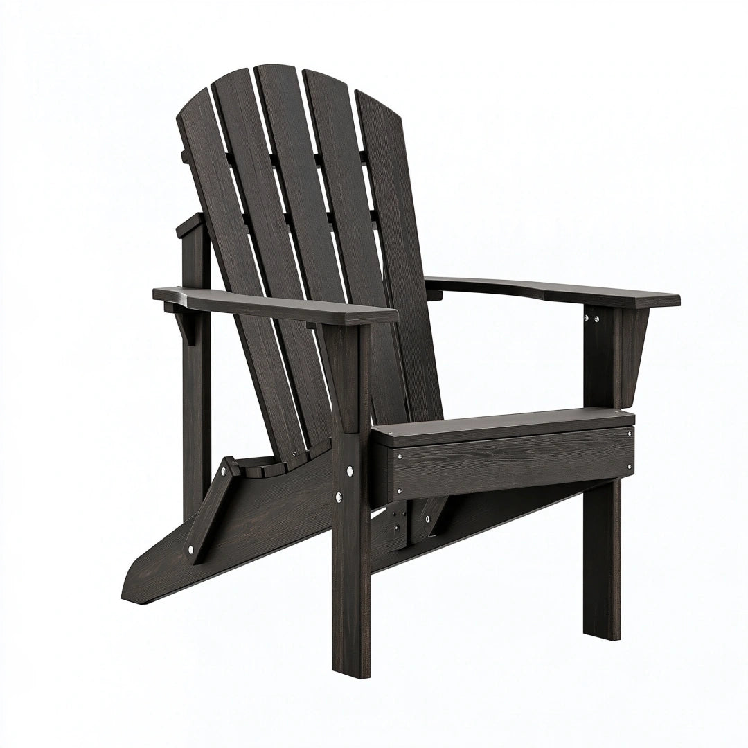 Fauteuil de jardin Adirondack pliant 86 x 75 x 98 cm en plastique noir effet bois