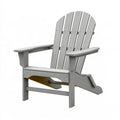 Fauteuil de jardin 80 x 90 x 95 cm en plastique gris pliant style Adirondack