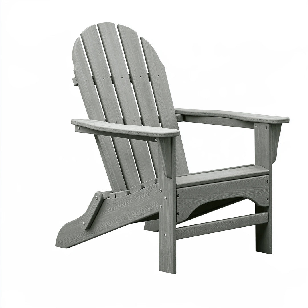 Fauteuil de jardin Adirondack 88 x 80 x 98 cm en plastique gris style traditionnel