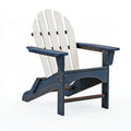 Fauteuil de jardin 86 x 78 x 98 cm en bois bleu marine et blanc style Adirondack