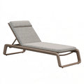 Chaise longue 195 x 65 x 85 cm en aluminium taupe avec textile gris inclinable pour extérieur
