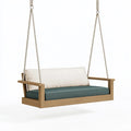 Balancelle suspendue 120 x 60 x 180 cm en bois beige vert pour extérieur style naturel