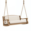 Balançoire de jardin 120 x 65 x 60 cm en bois beige suspendue style contemporain